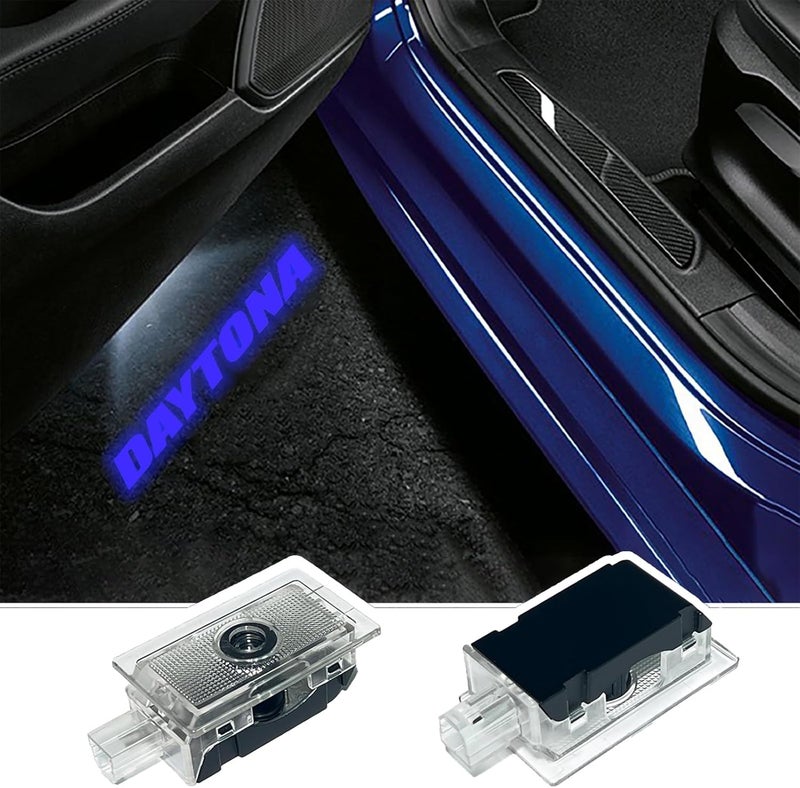 JUNMEI Never Fade Door Light Led Logo for Dodge Charger Daytona Hellcat Projector Ghost Shadow Puddle Courtesy Step Lights (BLUE) - Image 1